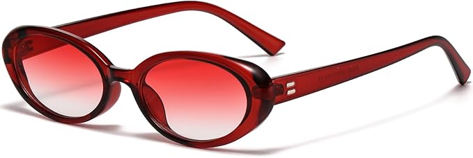 Breaksun Retro Oval Sunglasses for Women Men Fashion Small Oval Sunglasses 90s Vintage Shades