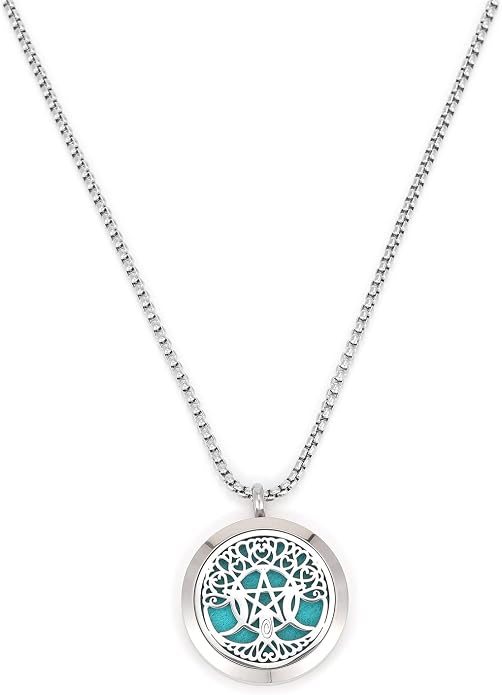 Essential Oil Diffuser Viking Necklace - Stainless Steel Locket- Best for Aromatherapy-Perfume, Fragrance, Scent Diffusers for Women and Girls