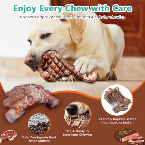 Fuufome Tough Dog Chew Toys for Medium & Large Aggressive Chewers, 2 Pack