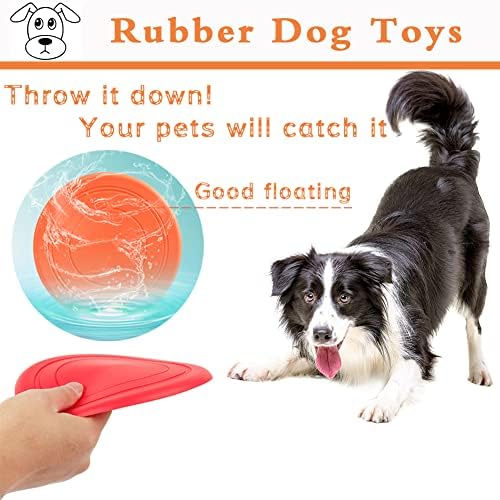 Bvrbaory 6 Pack Dog Flying Discs - Interactive, Soft Floating Saucer for Small, Medium Dogs - Safe on Teeth