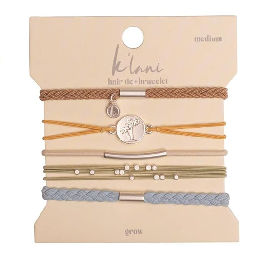 K'lani Hair Tie Bracelets for Women - Elastic Hair Bands That Double as Stylish Jewelry - Grow - Large