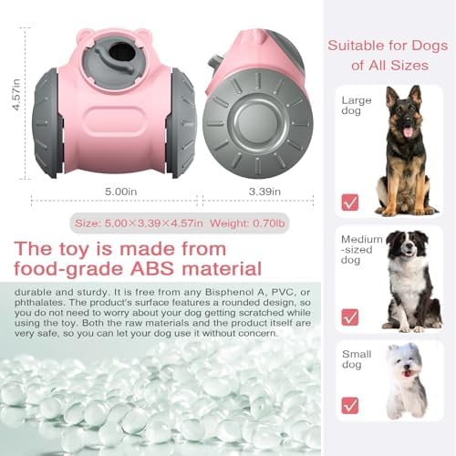 Rolling Dog Slow Feeder Toy - Dog Puzzles for Smart Dogs, Treat Dispensing Puzzle Toy for Small, Medium & Large Dogs – Engaging Food Dispenser for IQ Training & Boredom Relief