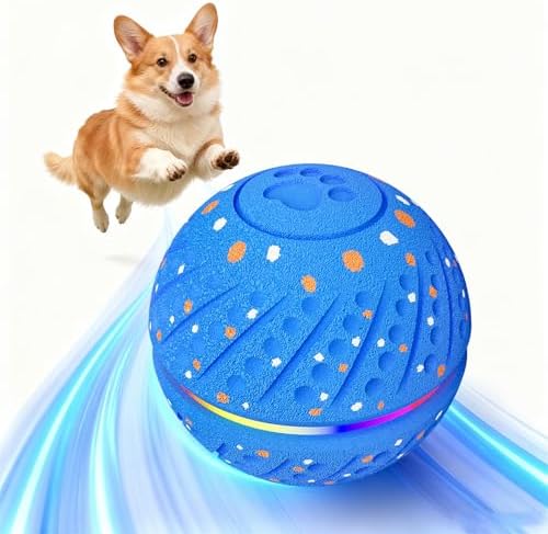 Interactive Dog Ball Toy, Automatic Moving & Rolling Dog Toy with 3 Modes, Self Rolling & Bouncing Ball to Keep Them Busy, for S/M Dogs, USB Rechargeable, E-TPU Pet Toy for Indoor & Outdoor Dogs