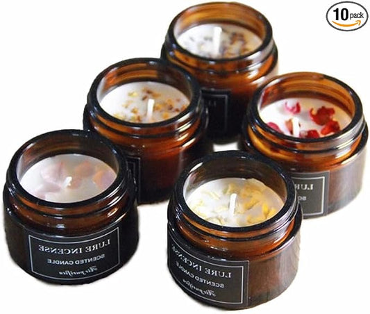 10 Pcs Custom Personalized Small Candles, Customized Scented Lavender Sugar Vanilla Sandalwood Eucalyptus Jasmine 1.5 oz Jars Candles, Thank You Gifts for Friends Graduation Wedding Party Favors