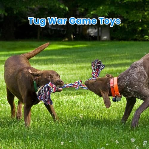 Feeko Heavy Duty Dog Rope Toys for Large Breed Aggressive Chewers, 2 Pack Indestructible Teeth Cleaning Tug of War Toy