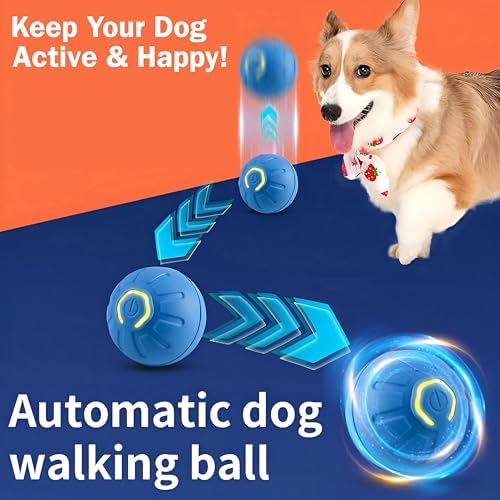 Interactive Dog Ball Toy for Small Dogs & Puppies, Blue