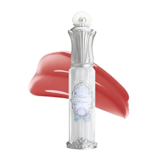 Flower Knows Shell's Jewel Nourishing Lip Glaze,Hydrating Lip Gloss with Hyaluronic,Moisturizing Plumping Oil,Non-Sticky Formula,0.16 fl.oz(P09 Coral Conch)