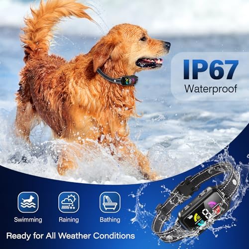 Bark Collar 2 Pack for Large Medium Small Dogs, Smart Automatic AI Bark Collar for Dogs,Effective Anti Barking Training Collar with IP67 Waterproof, 6 Safe Training Modes and 8- Level Sensitivity