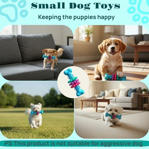 Puppy Teething Toy, Durable Chew Toy for Small Dogs, Interactive Bone Toy to Keep Puppies Busy, Teeth Cleaning Dog Toy for Small Breeds