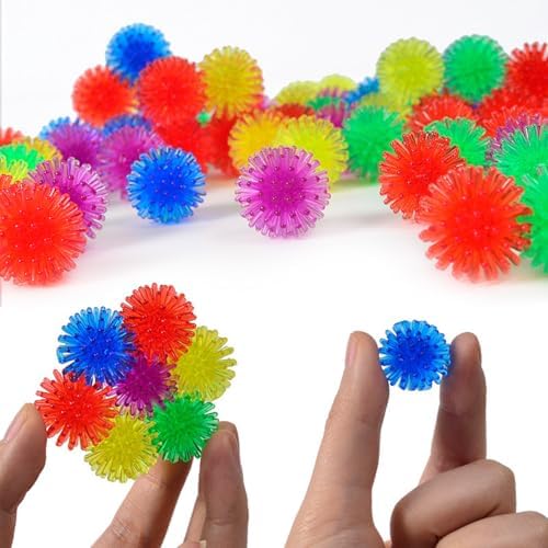 Zerodis 10 Pcs Cat Colorful Ball Toys,Portable Catch Playing Toys Thorn Pet Kitten Exerciser Interactive Balls