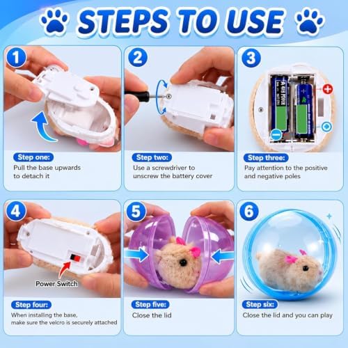 Self-Rolling Interactive Cat Ball, 2026 New Animal Automatic Moving Rolling Cat Ball (Battery Not Included), Fun Indoor Interactive Pet Ball for Cats Dogs Chasing(Blue Ball, Brown Mouse)