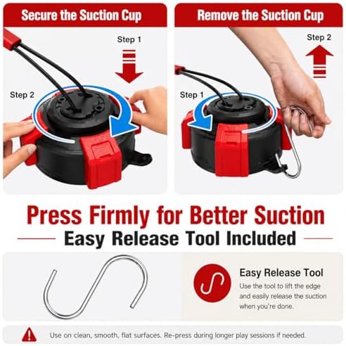 Interactive Suction Cup Dog Toy for Boredom Relief, Tug of War and Self Play with Rope and Rubber Ball, Dog Toys to Keep Them Busy Indoors Or Outdoors (BR)