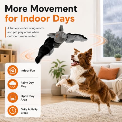 Flying Bat Dog Toy, Battery Operated Interactive Toy for Small Dogs (1PC)