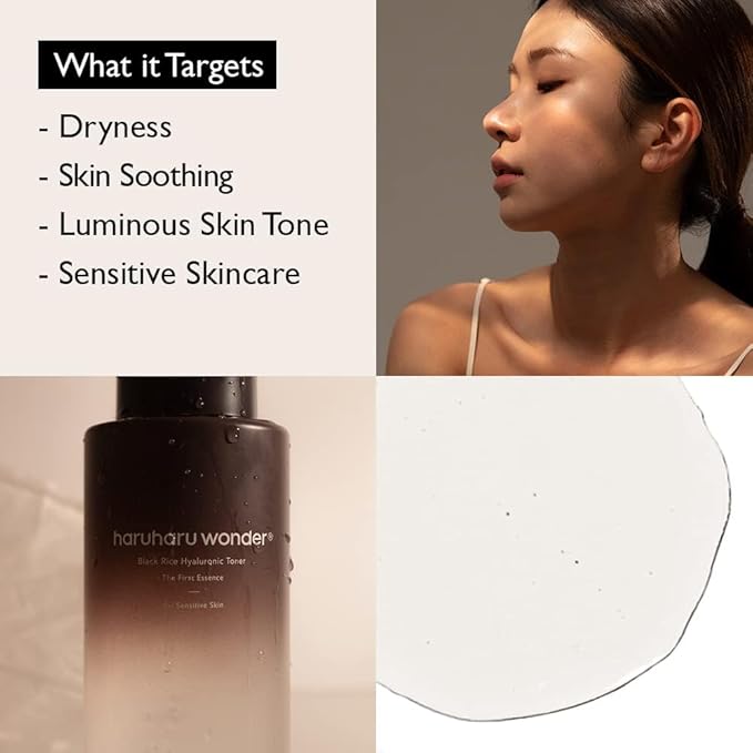 haruharu Wonder Black Rice Hyaluronic Toner for Sensitive Skin, Alcohol Free, Fragrance Free, Deep Hydration, Glass Skin, Korean Skincare, Vegan, Cruelty-Free, 10.1 fl.oz