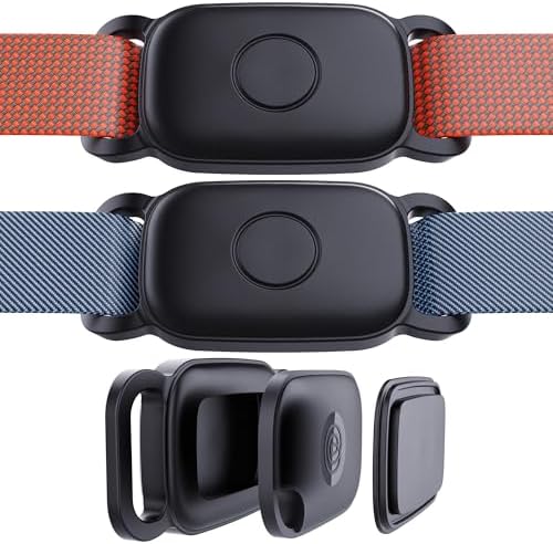 DDJ Waterproof Dog Collar Holder for Tile Life360 Pro 2024 Tracker 2-Pack, Silicone Cover Full-Body Protective Case for Tile Tracker Pet Collar, Ultra Durable, Scratch Resistant, Lightweight, Black