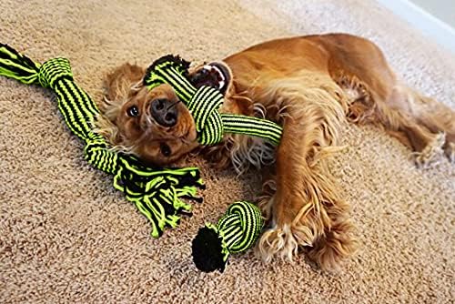 Jolly Pets Knot-N-Chew Rope Dog Toy, 3 Knot Squeaker, Large/X-Large