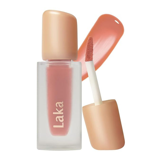 Laka Fruity Glam Tint, 4.5g/0.15oz, Glowing Lip Stain with Wide Color Spectrum, Hydrating & Lightweight Texture, Buildable Color, Non-Sticky, Vegan, K-Beauty (#131 Creamcha)