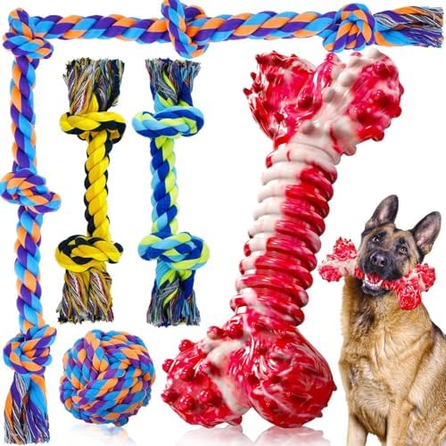 SHARLOVY Dog Chew Toys for Aggressive Chewers