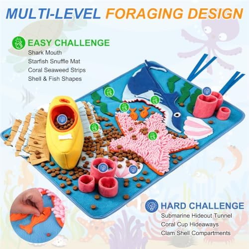 BEAUTYZOO Snuffle Mat for Dogs, Interactive Puzzle Toys, Slow Feeding Mat