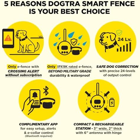 Dogtra SMART Fence Dog Containment System Bundle with Additional Receiver Collar – Wireless Virtual Fence, App-Based Control, No Subscription, Waterproof & Portable