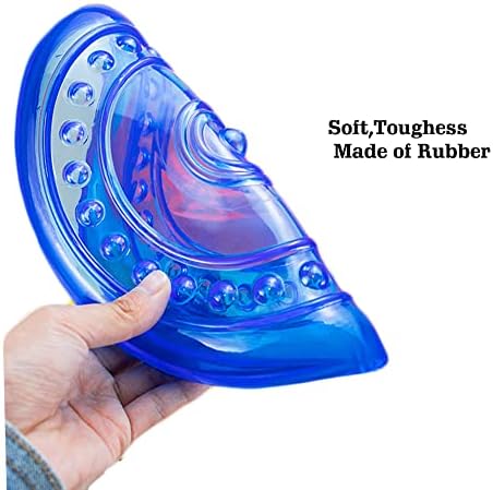 Dog Flying Discs Soft Teeth Cleanning Chew Toys,Rubber Material, Durable, Indestructible,2 Pack,18.5cm,90g,Blue and Purple Colors for Puppies Small Medium Dog Outdoor Training.