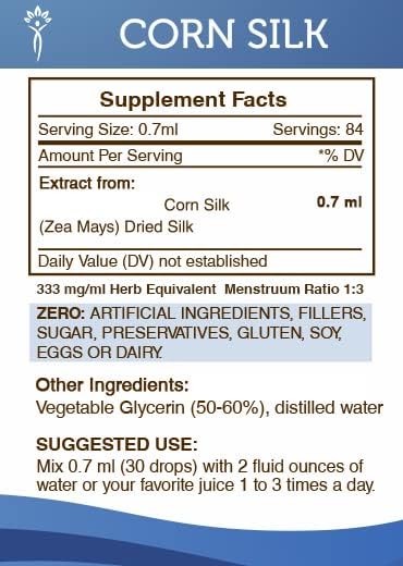 Secrets of the Tribe Corn Silk Tincture Alcohol-Free Extract, Zea Mays Dried Silk (2 FL OZ)