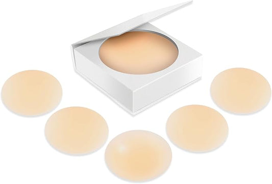 Nipple Covers - Reusable Adhesive Invisible Sticky Silicone Bra Nipple Coverage Pasties Breast Petal for Women
