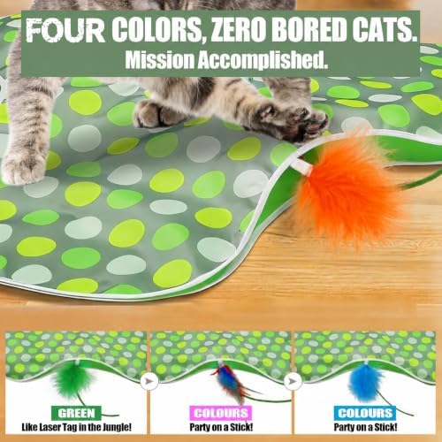 8 Pcs Cat Feather Toys Replacement Compatible with P43, 4 Colors Cat Toy Wand Refills, Cat Toy Feathers Refill, Interactive Cat Teaser Wand Attachments, Only Accessories