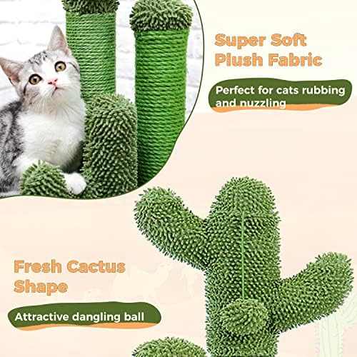 PAWZ Road Cat Scratching Post 23” Cactus Cat Scratcher with Toy Ball
