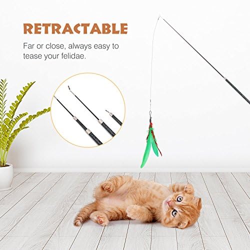 Pawaboo Interactive Cat Toys for Indoor Cats, Cat Wand Toys