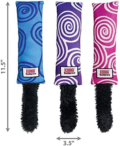 KONG Kickeroo Swirl Cat Toy – Plush with Crinkle Sound, Soft Catnip Toy for Indoor Cats – Assorted Colors