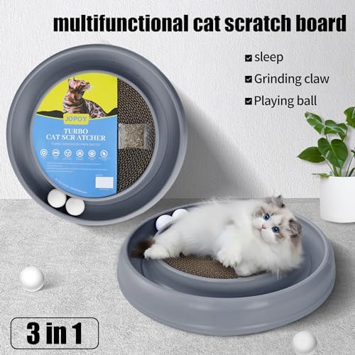 Cat Scratcher Toy Ball Track (Gray)