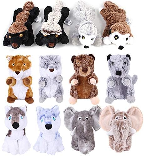 Pet Toys, Dog Squeaky Toys Interactive Toys for Chewers Durable Plush Dog Toys for Small Medium Large Dogs (Grey Mongoose)