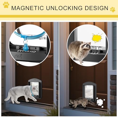 Smart Cat Door 4 Way Locking with Collar Sensor 4pcs