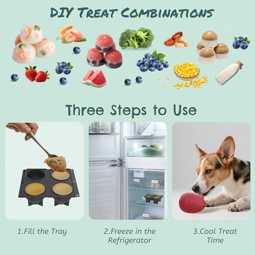 Treat Dispensing Dog Cognitive Toy to Keep Them Busy, Freezable Fillable Rubber Enrichment Lick Toy for Small and Medium Dogs 10-60 lbs, Long-Lasting Interactive Puzzle Dog Toy (Red)