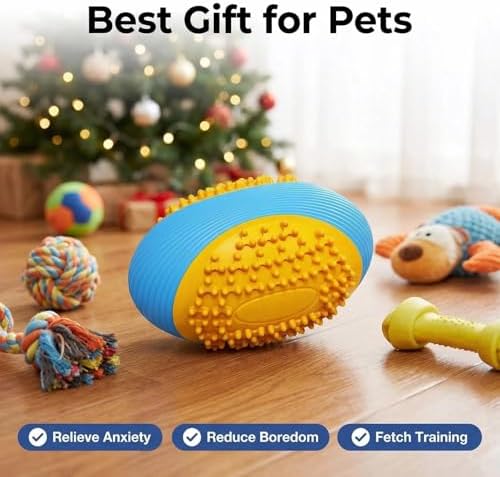 Football-Shaped Design Squeaky chew Ball for Dogs