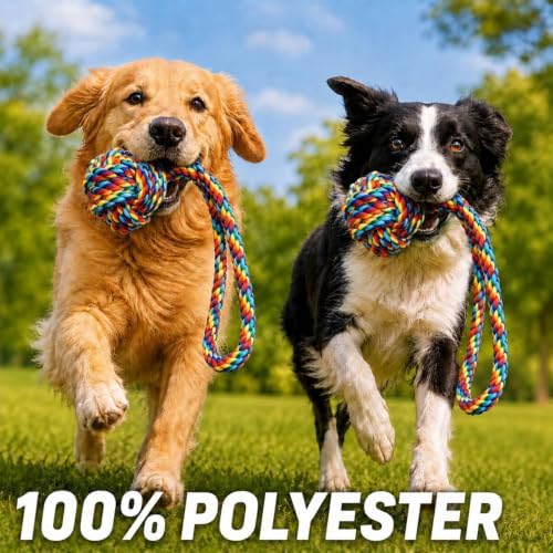 Dog Rope Toys for Aggressive Chewers, Strong Suction Base, Interactive Dog Toys to Keep Busy, Tough Tug of War Dog Toys for Large, Medium & Small Dogs (Multicolored, Suction)