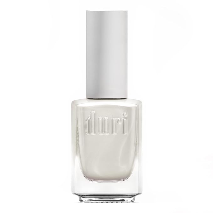 duri Nail Polish, 50 Platinum, White Shimmer, Full Coverage, Fats Drying, No Chipping, 0.45 Fl Oz