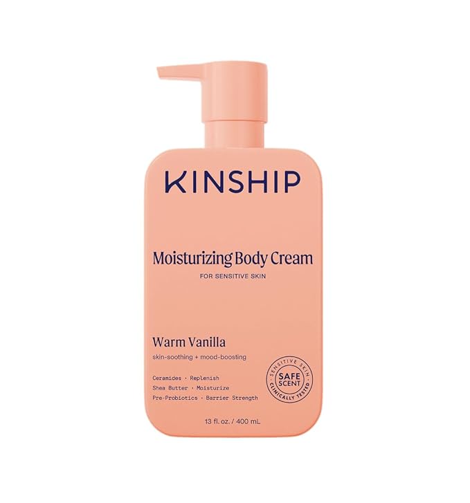 Kinship Gentle Moisturizing Body Lotion for Sensitive & Dry Skin | Eczema Relief Cream | Fragrance-Free Hydrating Cream | Shea Butter Vanilla Lotion, 13 oz