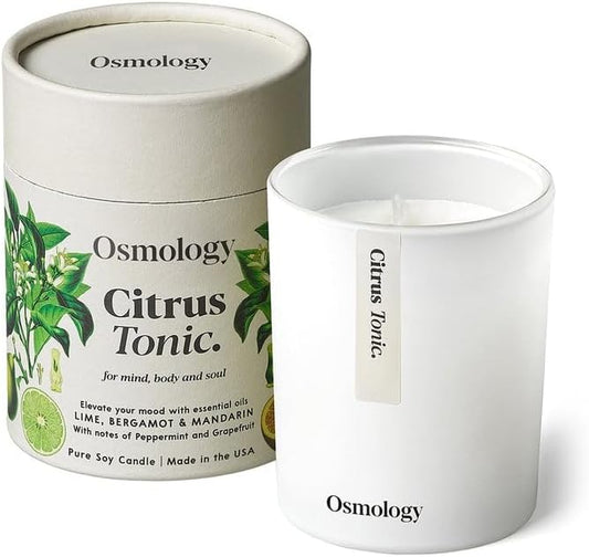 Citrus Tonic Aromatherapy Candle – Mandarin, Lime & Grapefruit Scented Candle, Plant-Based Wax, 7 oz, 45 Hour Burn Time, Fresh & Uplifting Candle