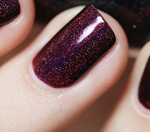 ILNP Black Orchid - Deep Burgundy Holographic Nail Polish, Chip Resistant, Non-Toxic, Vegan, Cruelty Free, 12ml