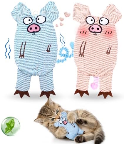 Cat Toys for Indoor Cats, 2 PCS 8000mg A+Natural Catnip Silvervine Crinkle