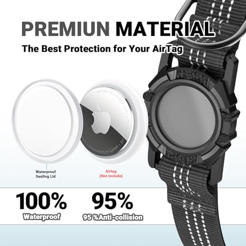 AirTag Dog Collar, IP68 Waterproof Integrated Air Tag Dog Collars
