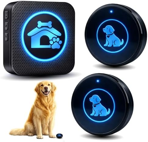 Dog Door Bell (2026 Self-Illuminating Enhanced Touch) for Potty Training, Wireless Dog Doorbells to Go Outside, 1000 Feet Long Range, IP65 Waterproof, 60 Melodies & Adjustable Volume (2 Buttons)