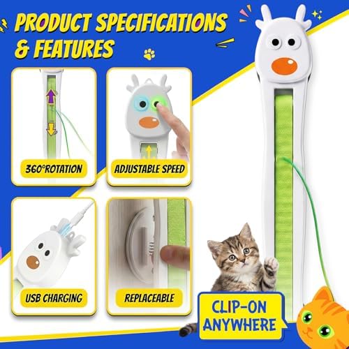 Interactive Cat Toy for Indoor Cats, Automatic Motorized String Toy