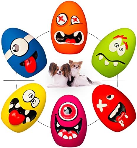 HOLYSTEED Latex Squeaky Dog Toys for Small Dogs, Mini Breed, 1.73" Egg Ball