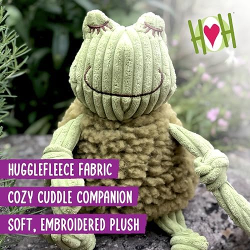 HuggleHounds Plush Dog Toy - Fuzzy Dog Toy, Soft Fleece, Interactive Durable Stuffed for Small and Large Breeds with Squeaker - Louise Lamb, Small