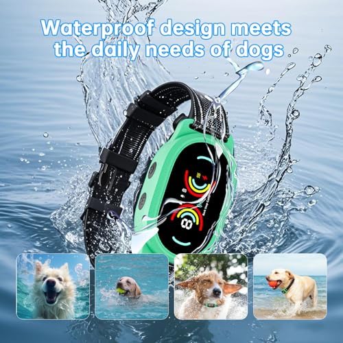 Dog Bark Collar, Rechargeable Bark Collar for Large Dog, IP67 Waterproof Anti Barking Collar Dogs with Adjustable Sensitivity for Medium and Small Dogs (Blue)