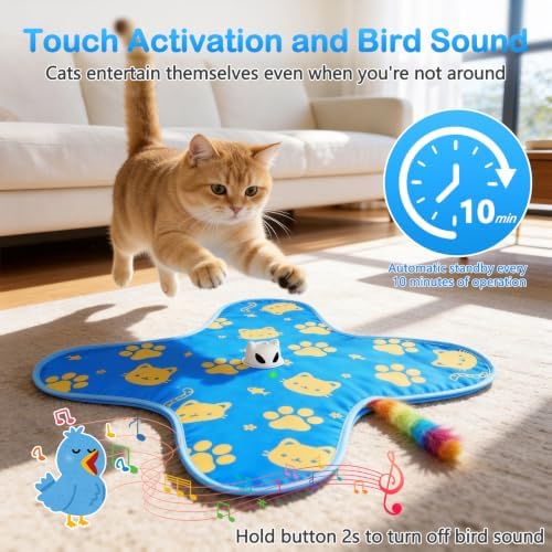 Interactive Cat Toys for Indoor Cats, Rechargeable Hide & Seek Toy