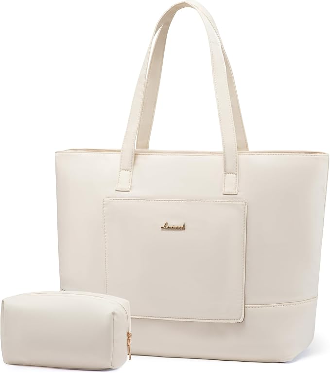 LOVEVOOK Tote Bag for Women, Work Tote with Laptop Compartment for Nurse Travel Commuter, Gym Tote Purse with Yoga Mat Strap